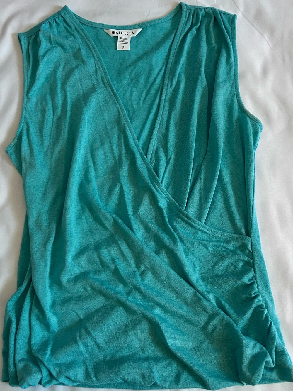 Athleta Breezy Wrap Tank Top In Teal Size Small